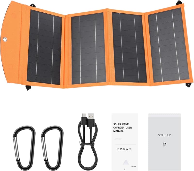 30W Portable Solar Charger - Foldable & Waterproof for Outdoor Use