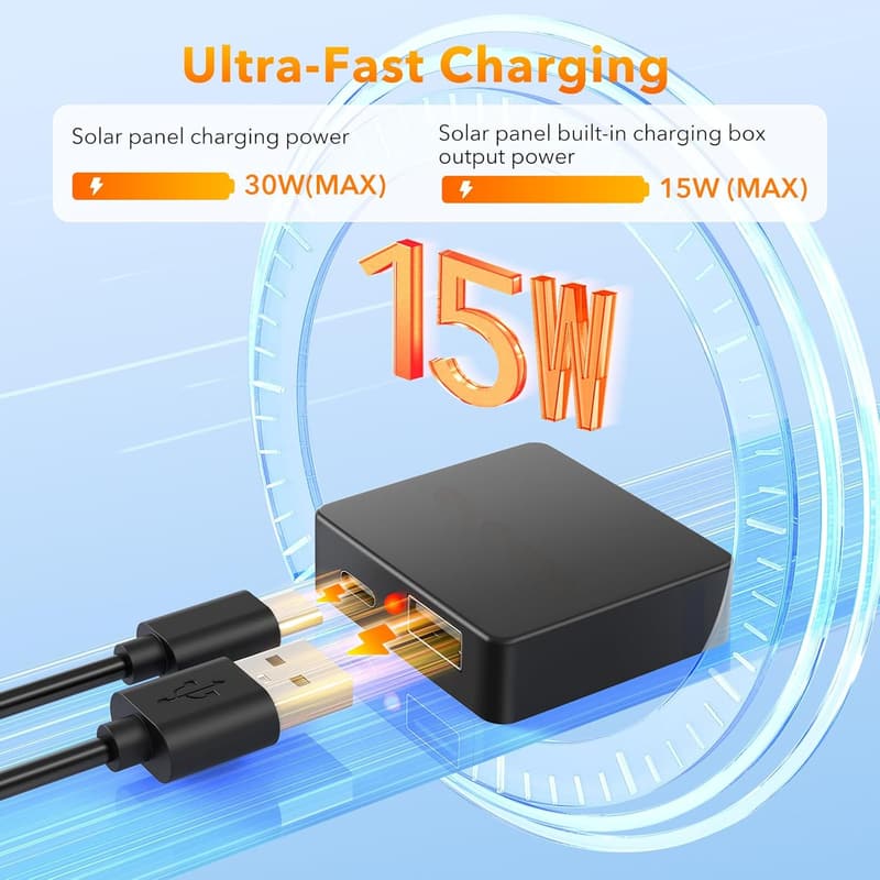 30W Portable Solar Charger - Foldable & Waterproof for Outdoor Use