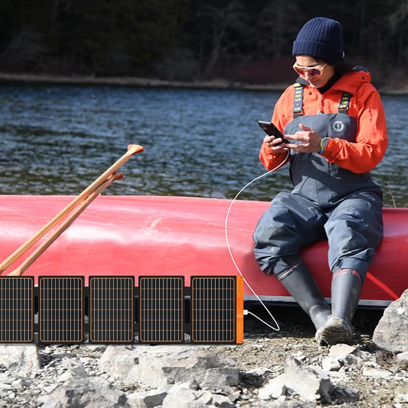 60W Portable Solar Charger for Camping - Waterproof & Foldable