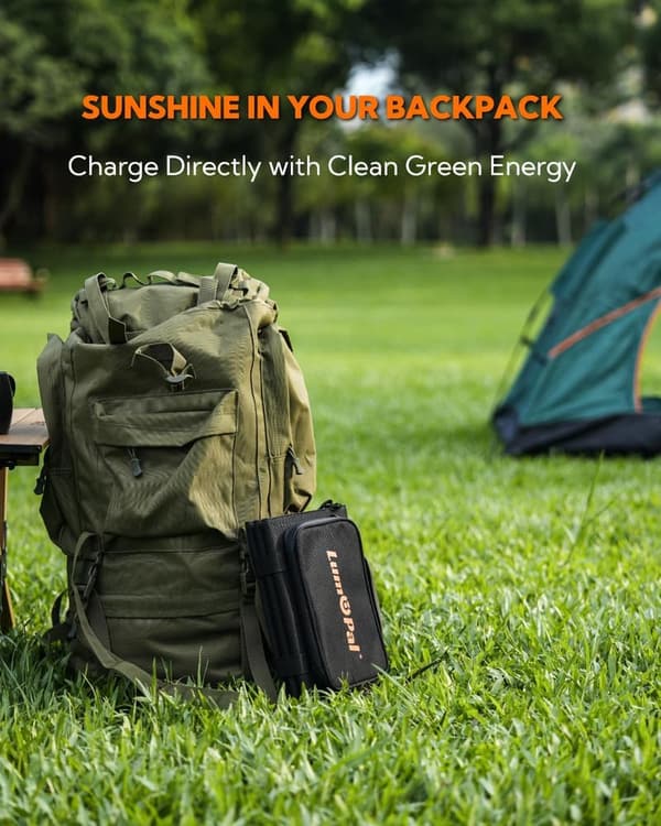 60W Portable Solar Charger for Camping, IP65 Waterproof
