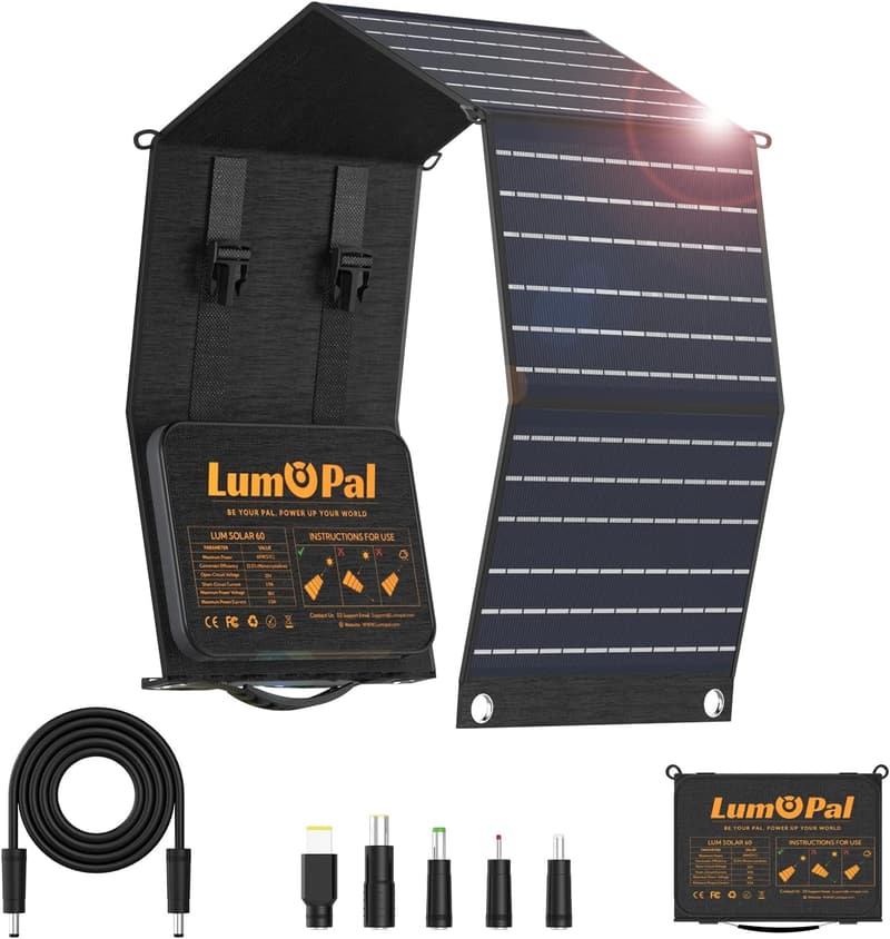 60W Foldable Solar Charger for Camping & Backpacking
