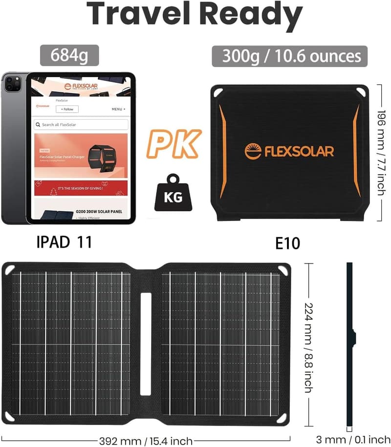 10W Portable Solar Charger - Foldable, Waterproof for Camping