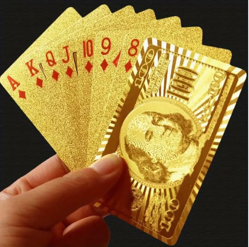 Gold Diamond Waterproof Playing Cards - Durable Gift for Parties