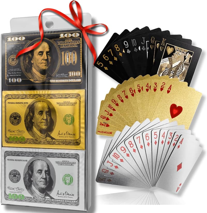 Waterproof Gold & Silver Foil Poker Playing Cards Set