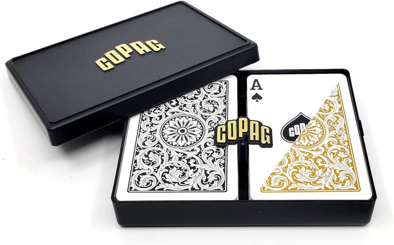 Copag 1546 Bridge Size Plastic Playing Cards - Black/Gold