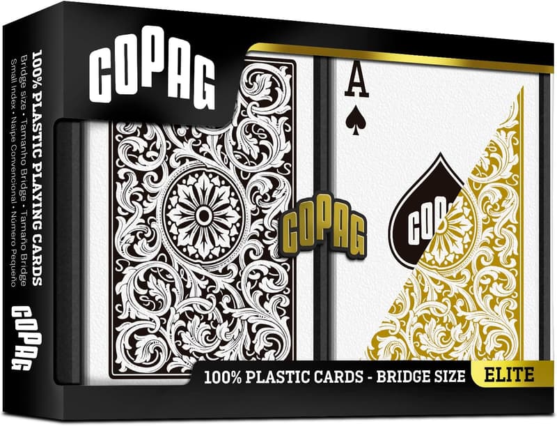 Copag 1546 Bridge Size Plastic Playing Cards - Black/Gold