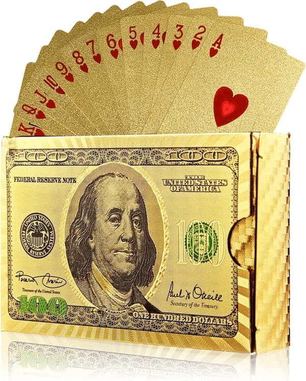 Waterproof Gold & Silver Foil Poker Playing Cards Gift