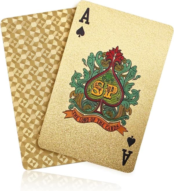 Waterproof Plastic Playing Cards - Gold Poker Deck