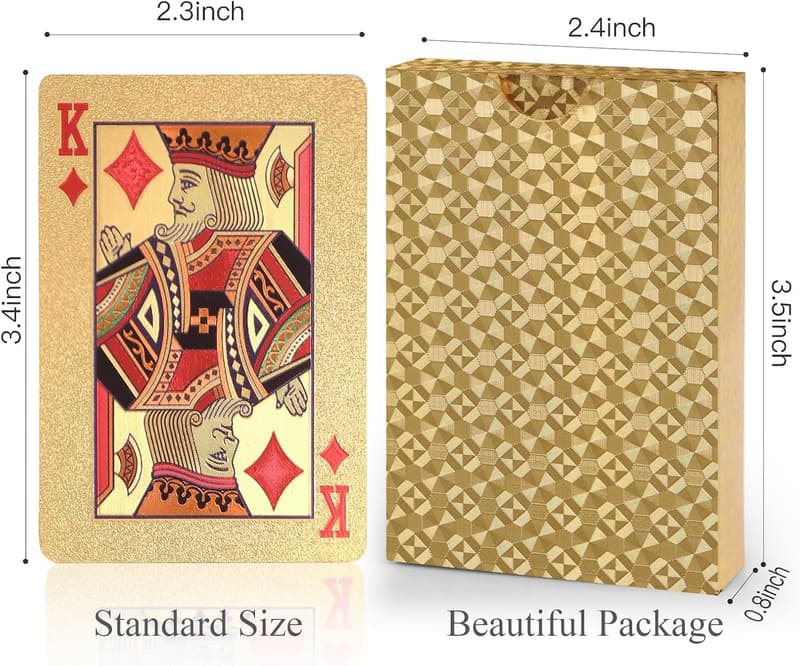 Waterproof Plastic Playing Cards - Gold Poker Deck