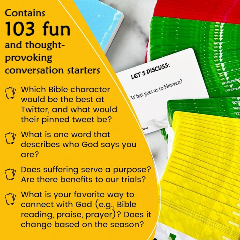 Christian Conversation Starters Cards for Bible Study & Youth Groups