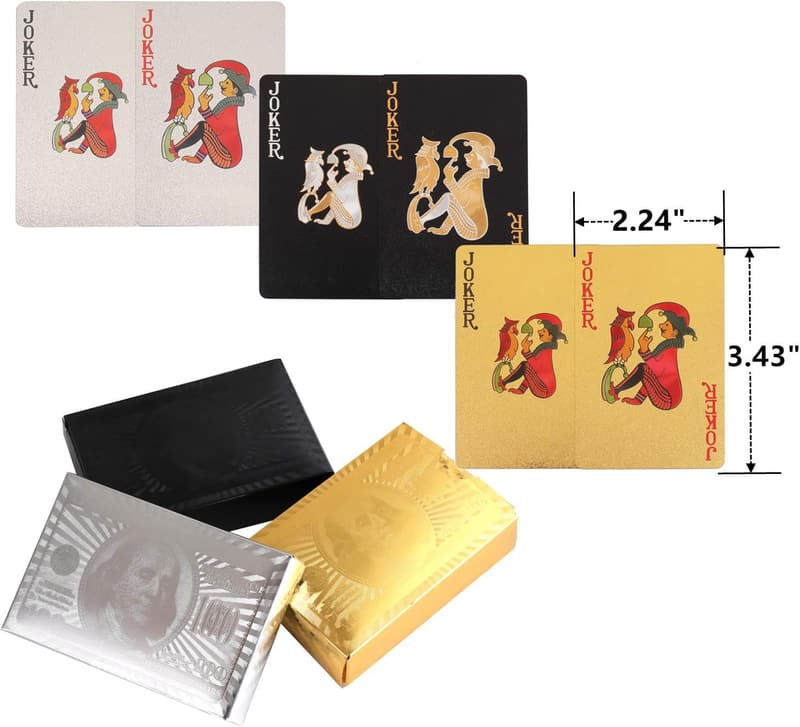Luxury 24K Foil Waterproof Playing Cards - 6 Deck Set for Parties