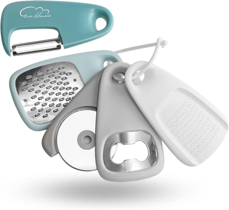 Stackable 5-Piece Kitchen Gadget Set for Small Spaces (Blue)