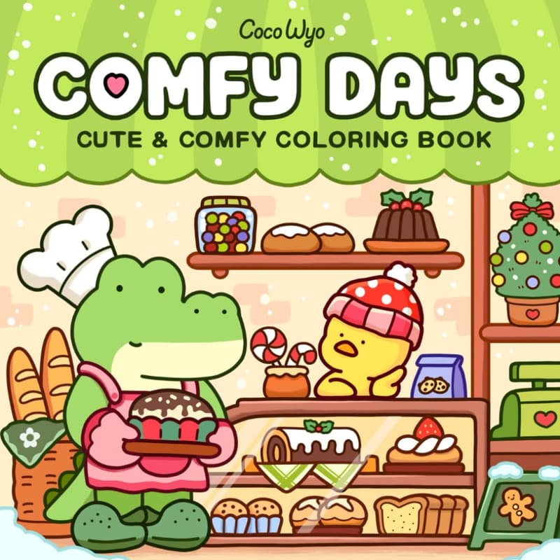 Cozy Spaces Adult Coloring Book: Cute Animal Characters