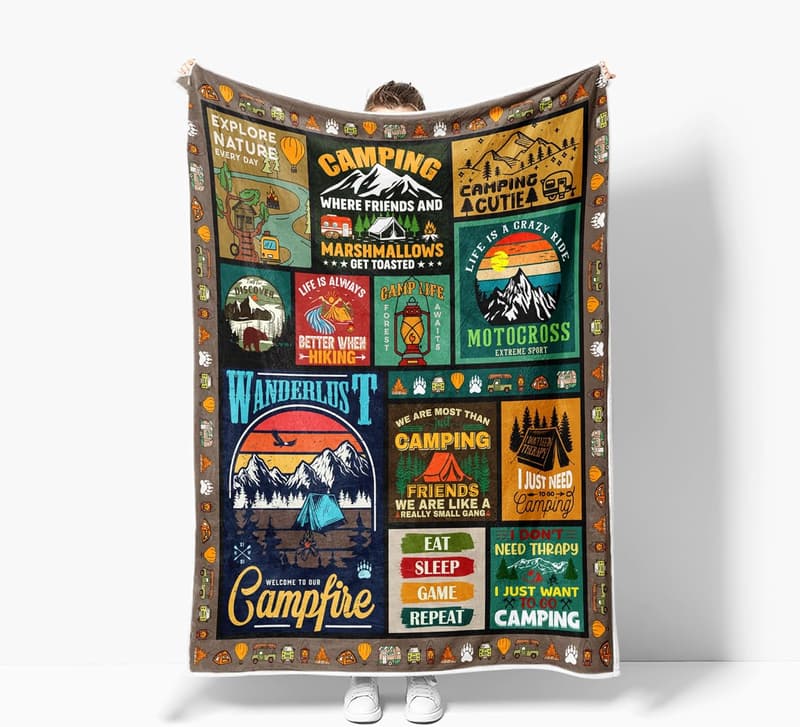 Super Soft Flannel Camping Blanket for Outdoor Lovers