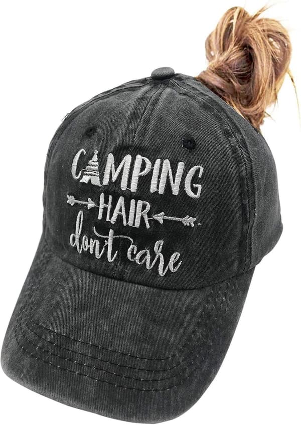 Vintage Distressed Baseball Cap for Women - Camping Style