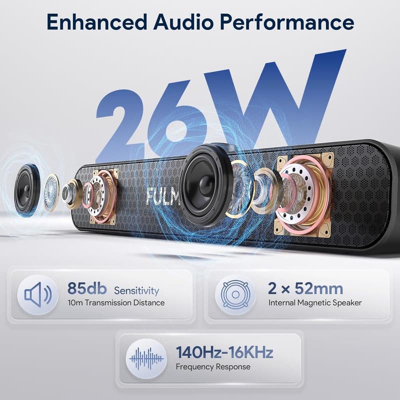 Portable Bluetooth Speaker with 26W Sound & 30H Playtime