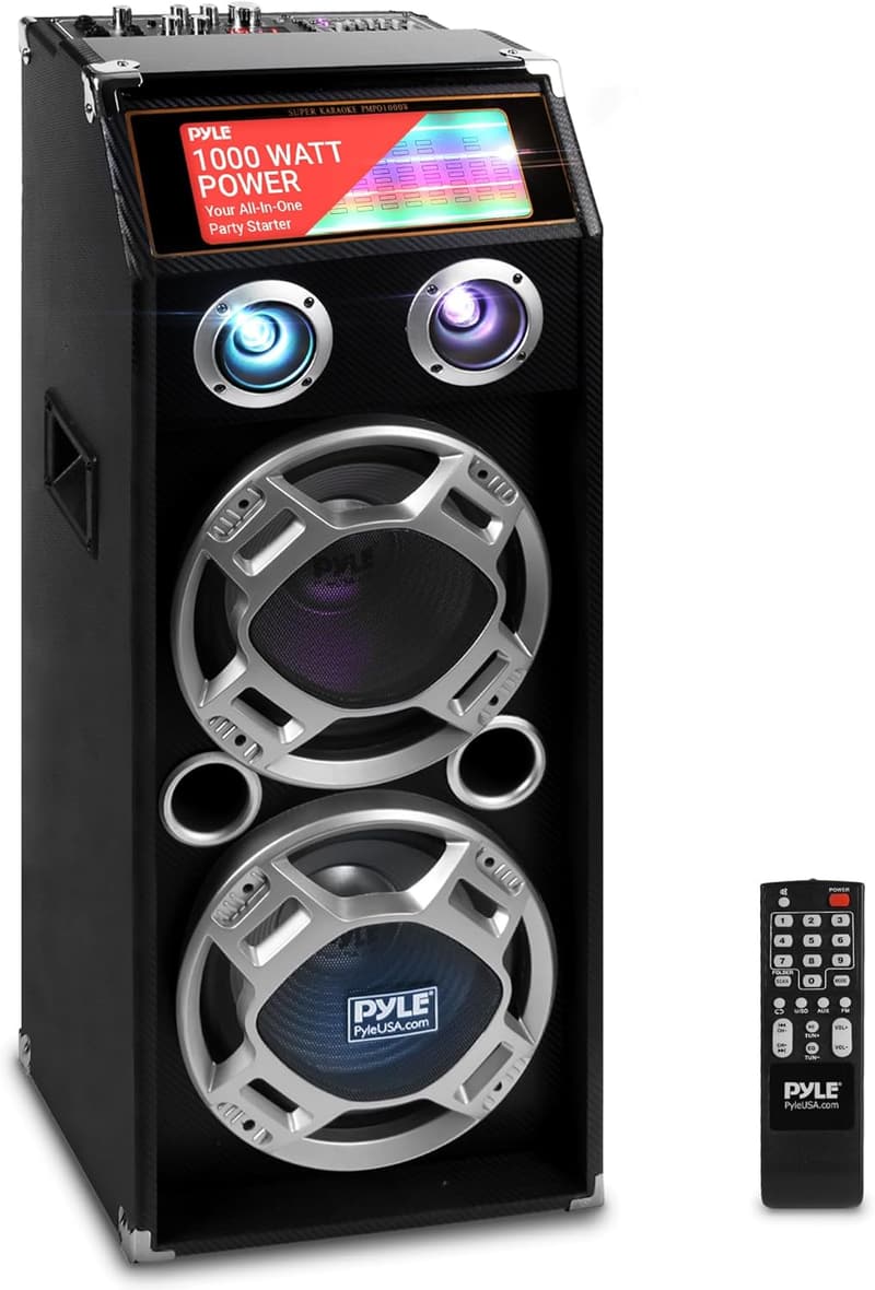 Pyle 1000W Portable Bluetooth PA Speaker with LED Lights