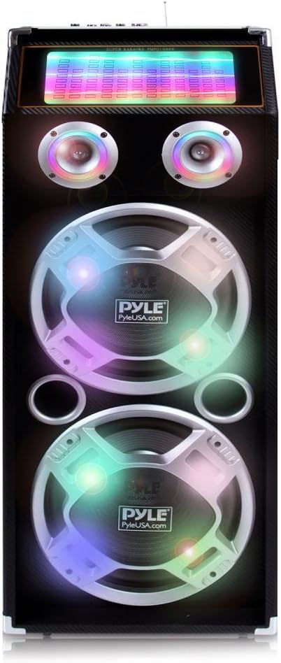 Pyle 1000W Portable Bluetooth PA Speaker with LED Lights