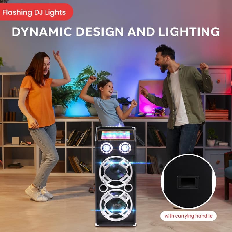 Pyle 1000W Portable Bluetooth PA Speaker with LED Lights