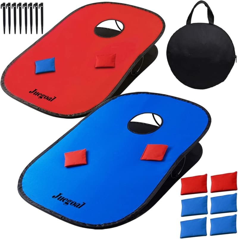 Portable Cornhole Game Set with 2 Boards & 10 Bags