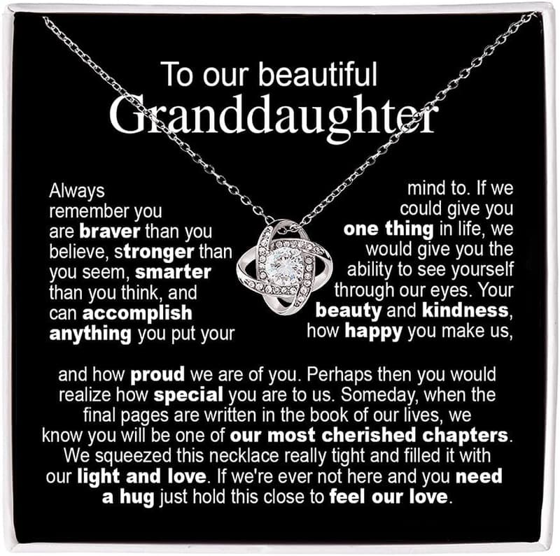 Granddaughter Necklace from Grandma & Grandpa, Birthday Gift