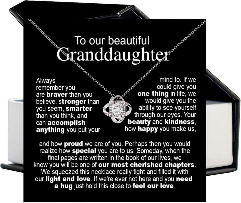 Granddaughter Necklace from Grandma & Grandpa, Birthday Gift