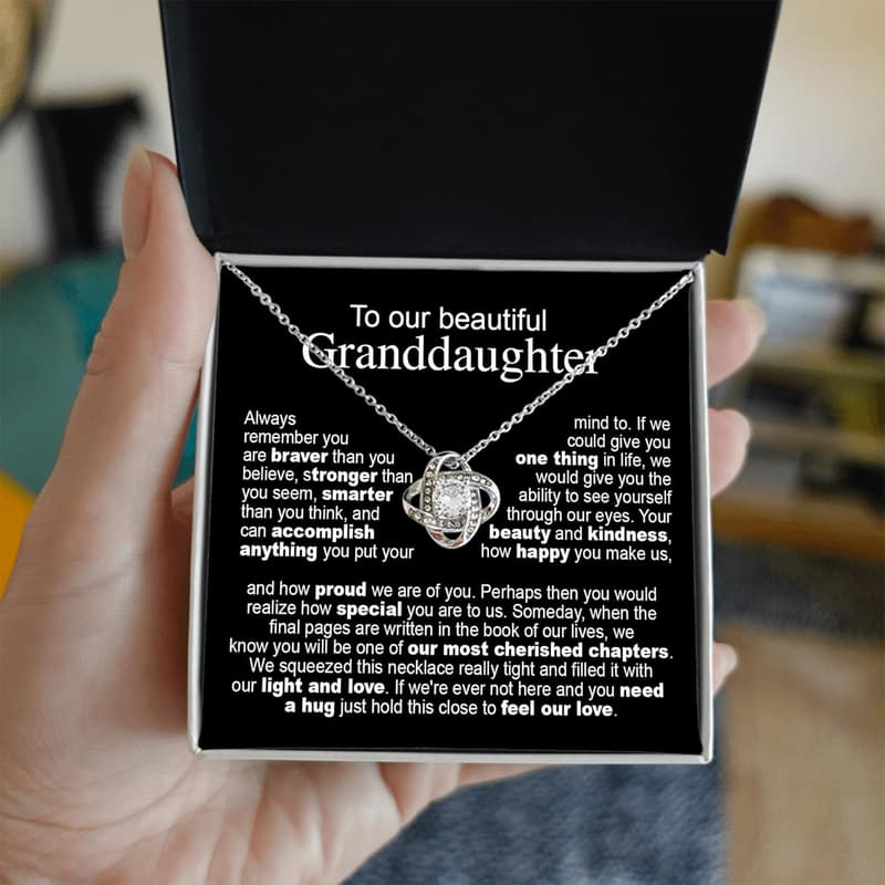 Granddaughter Necklace from Grandma & Grandpa, Birthday Gift