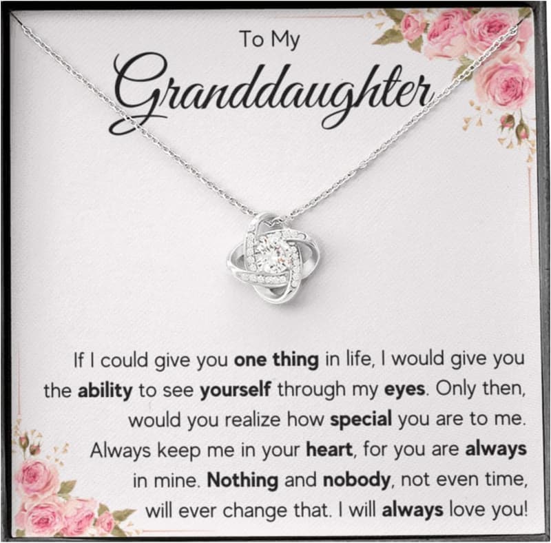 Graduation Necklace for Granddaughter with Message Card & Box