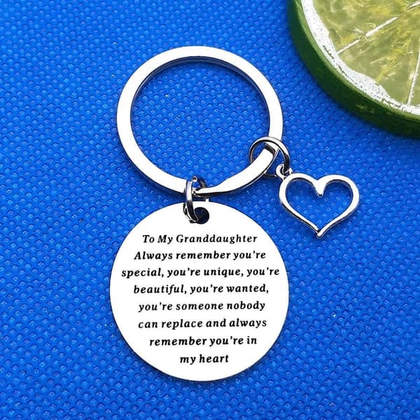Granddaughter Graduation Keychain - Inspirational Gift from Grandpa