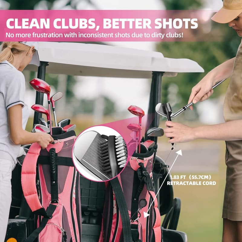 Golf Accessories Kit - 15PCS Including Club Cleaner, Ball Bag, Tees