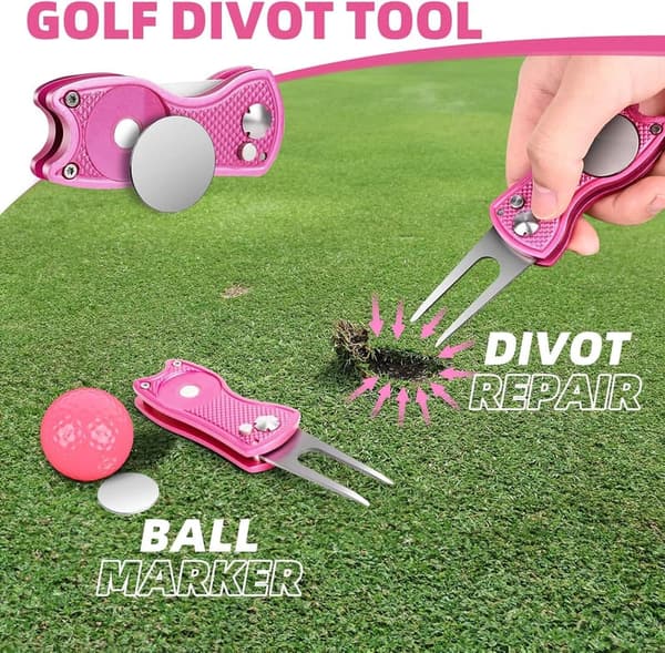 Golf Accessories Kit - 15PCS Including Club Cleaner, Ball Bag, Tees
