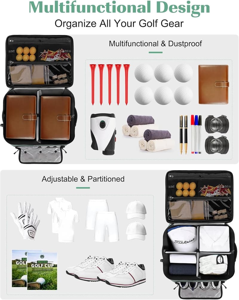 Golf Trunk Organizer: Waterproof Dual-Layer Storage for Accessories