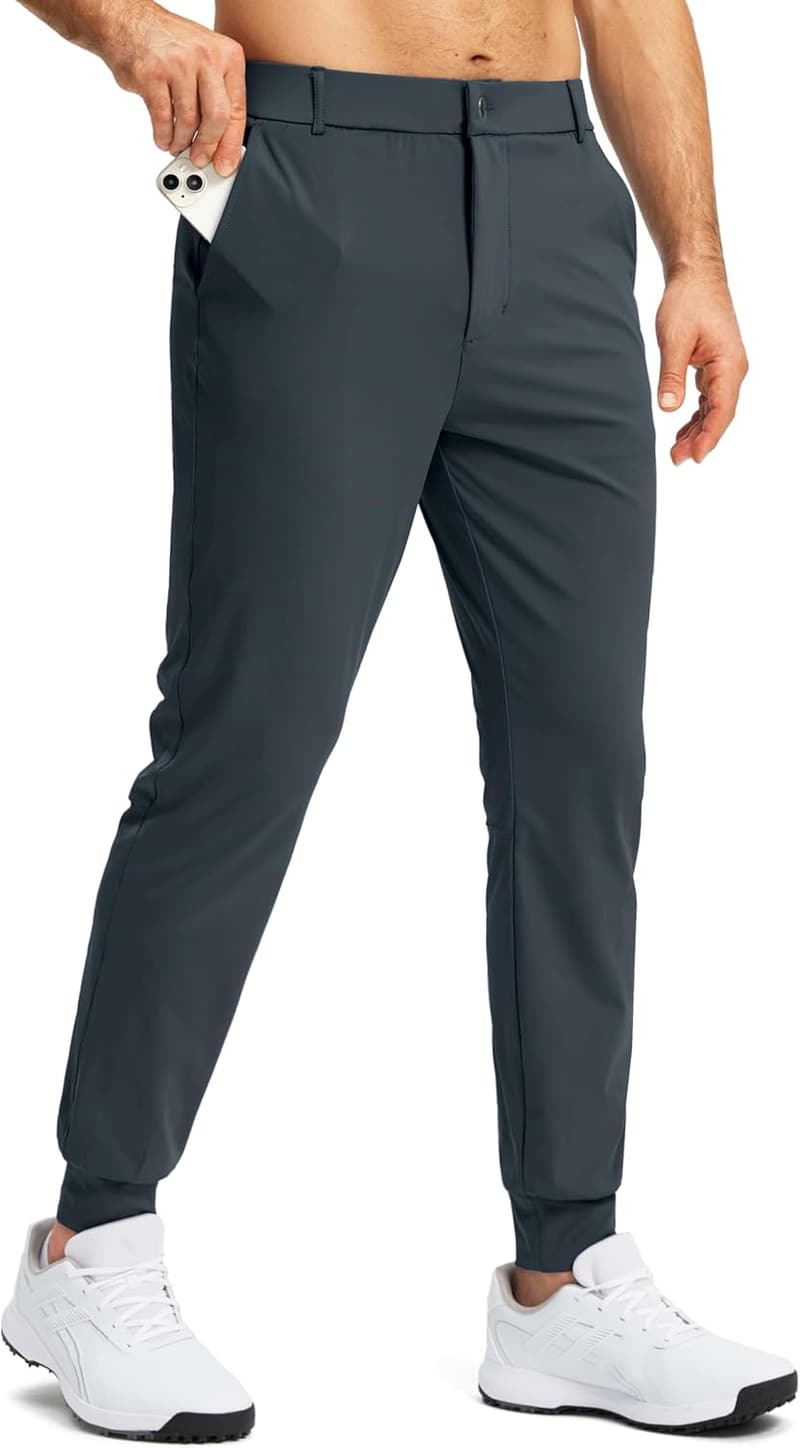 Men's Slim Fit Stretch Golf Joggers with 3 Pockets