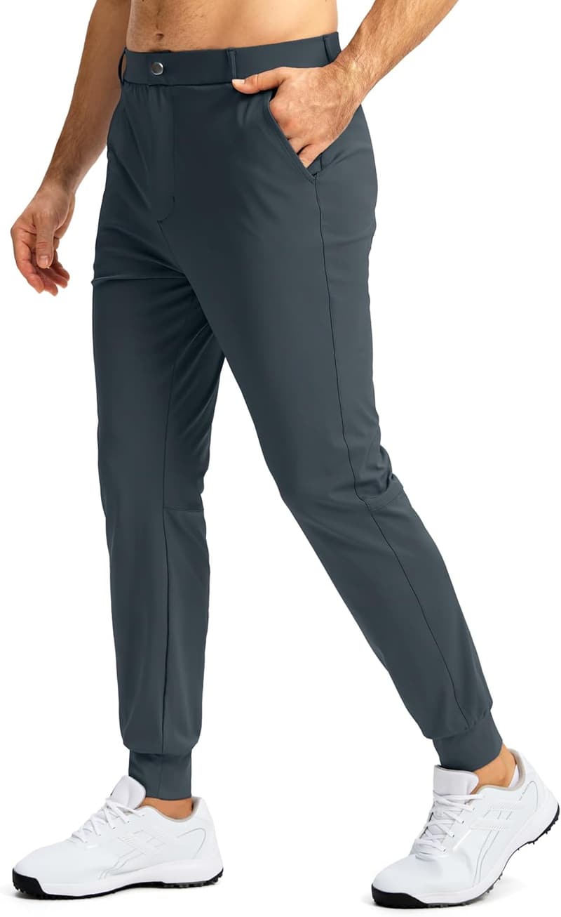 Men's Slim Fit Stretch Golf Joggers with 3 Pockets
