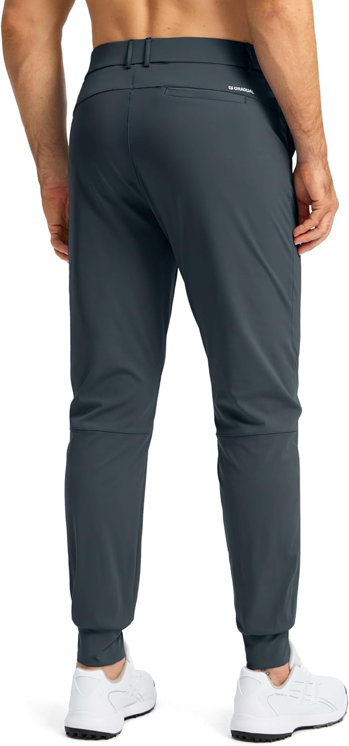 Men's Slim Fit Stretch Golf Joggers with 3 Pockets