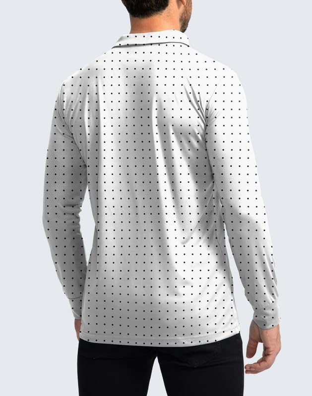 Lightweight Men's Long Sleeve Polo Shirt with UPF 50+ Sun Protection