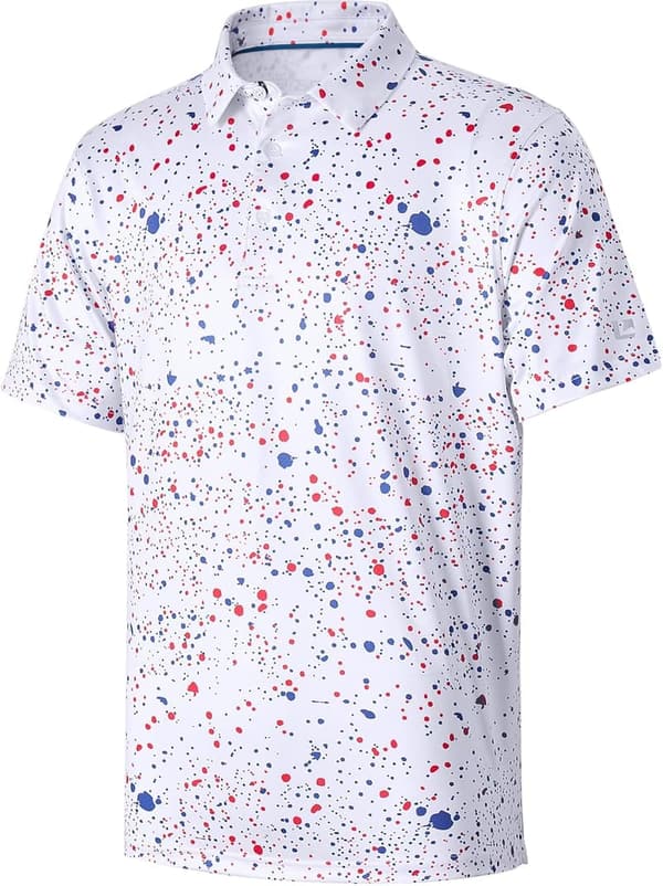 Men's Dry Fit Moisture-Wicking Short Sleeve Golf Polo Shirt
