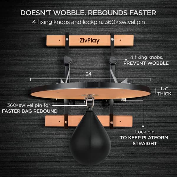 Adjustable Speed Bag Platform with 360° Swivel and Air Pump
