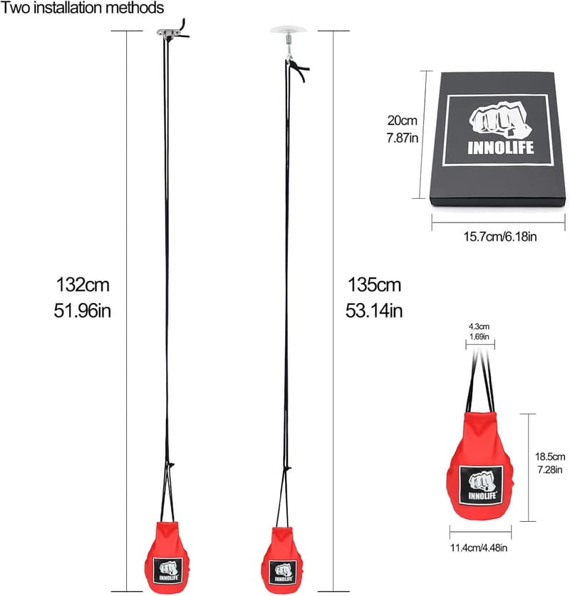 Boxing Speed Bag - Red Leather for Reflex & MMA Training