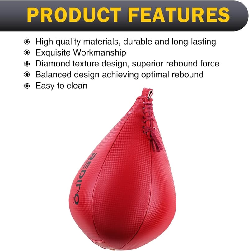 Heavy Duty PU Leather Boxing Speed Bag for MMA & Fitness