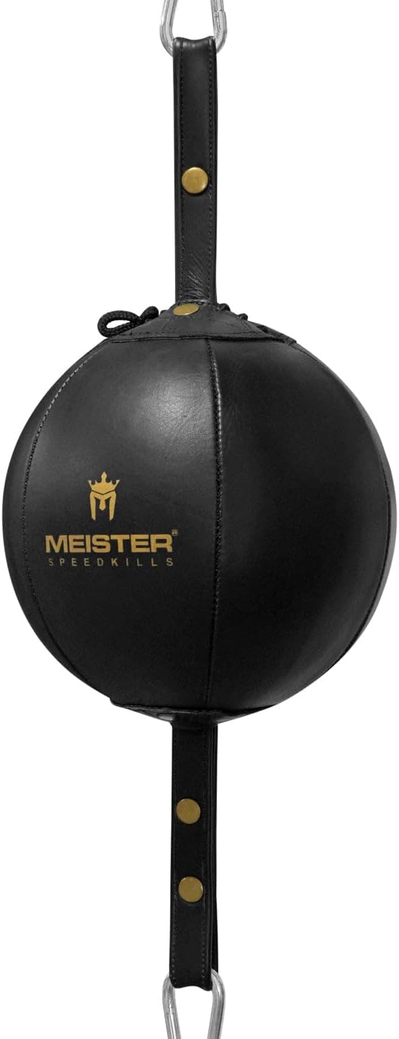 Meister Double-End Leather Speed Bag with Bungees