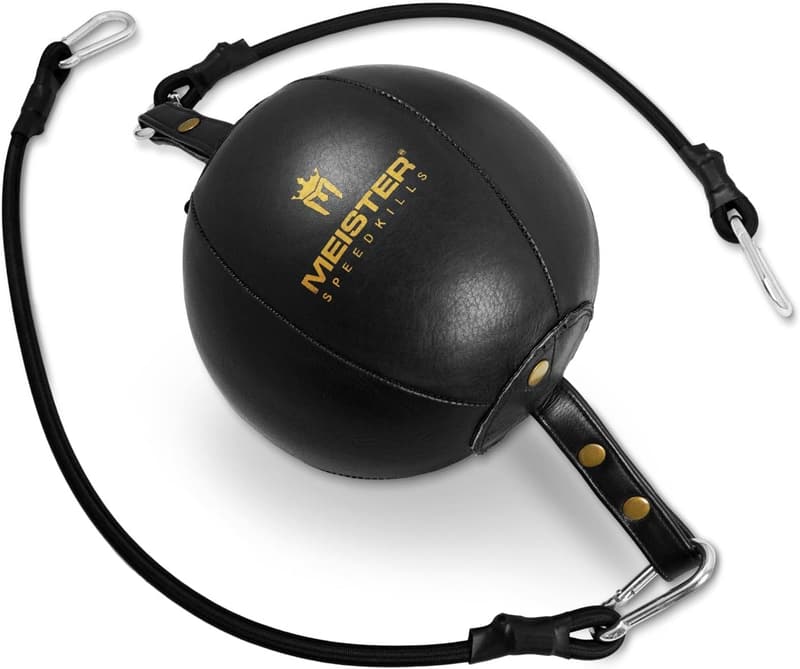 Meister Double-End Leather Speed Bag with Bungees