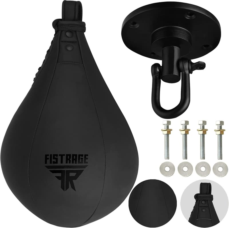 Black Speed Ball Boxing Training Kit with Punching Platform