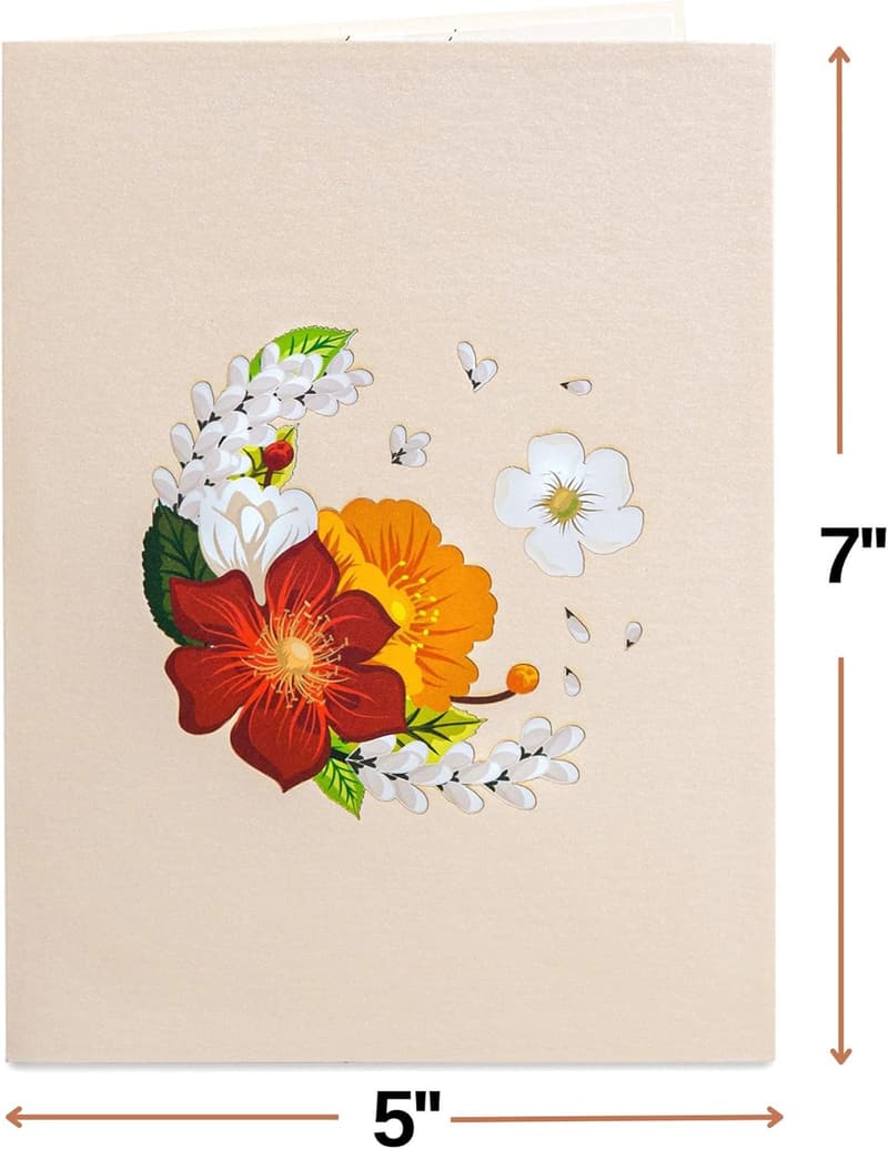 Fall Season Handmade 3D Pop-Up Flower Card - All Occasion