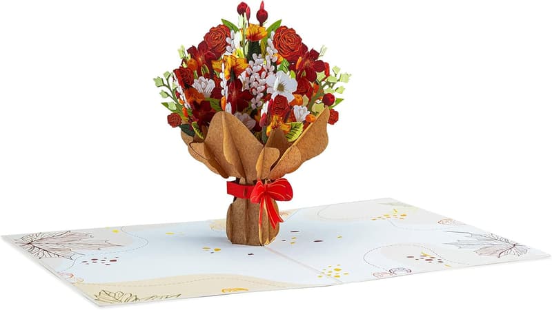 Fall Season Handmade 3D Pop-Up Flower Card - All Occasion