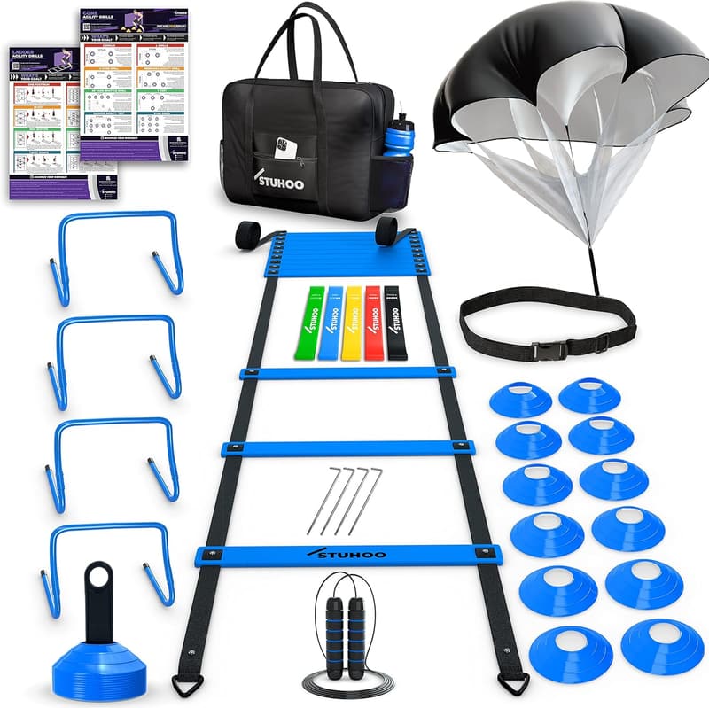 Youth Soccer Agility Training Set with Ladder, Hurdles, and Cones
