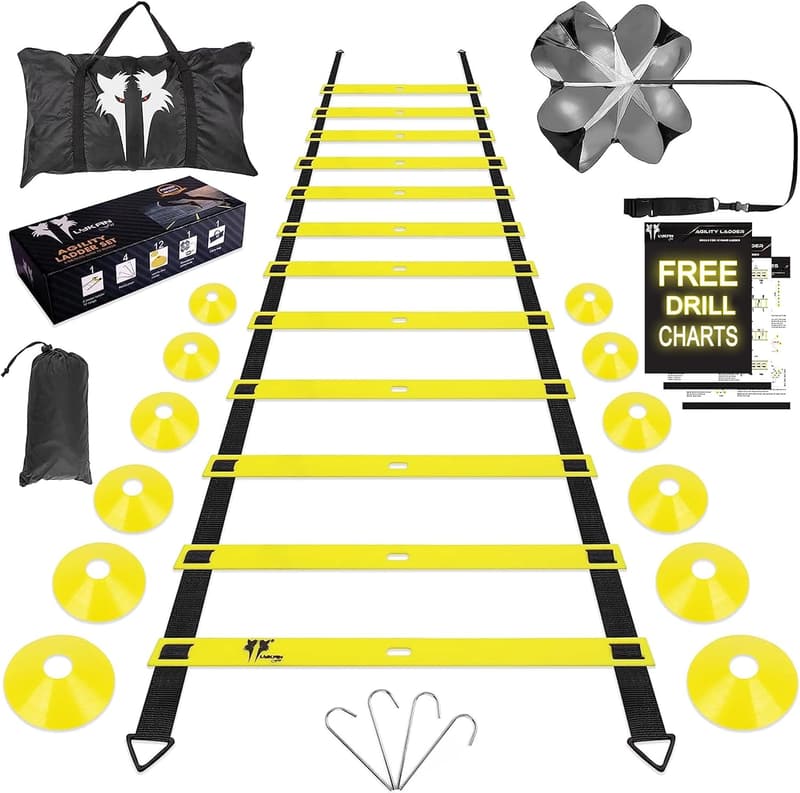 Agility Ladder Training Set for Kids and Adults with Parachute and Cones