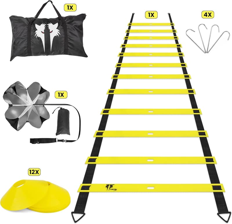 Agility Ladder Training Set for Kids and Adults with Parachute and Cones