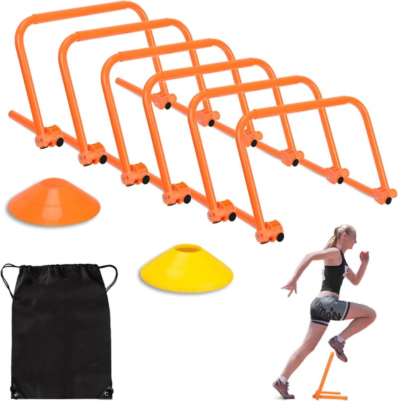 Adjustable Agility Training Hurdles Set for Sports - 6 Pieces