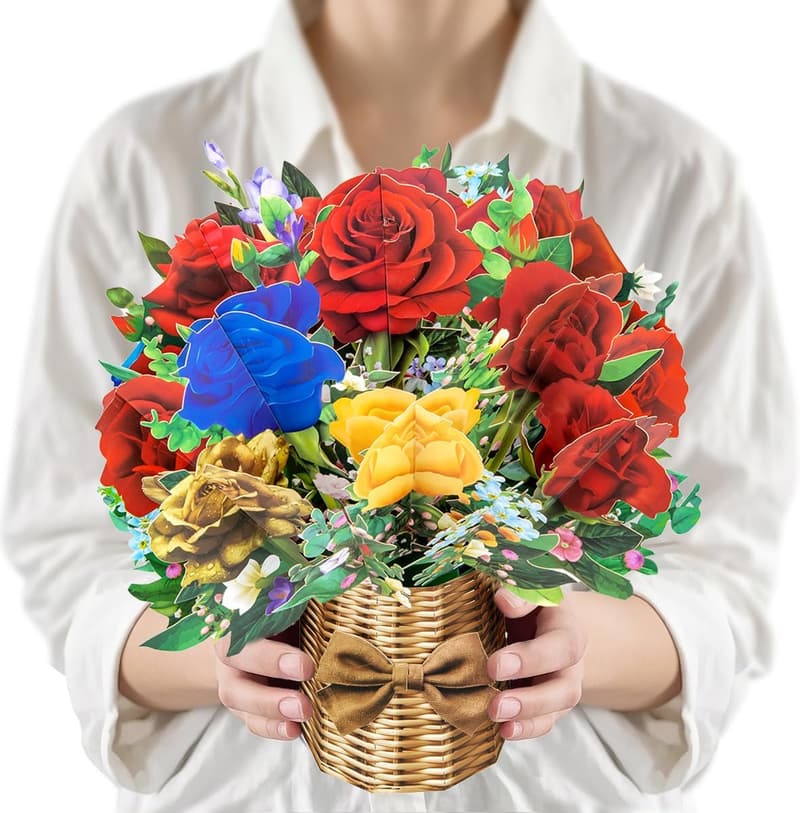 Mother's Day 3D Flower Bouquet Card with Envelope